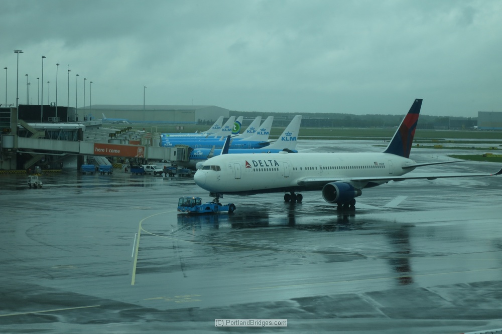 Schiphol Airport, Amsterdam, in the rain